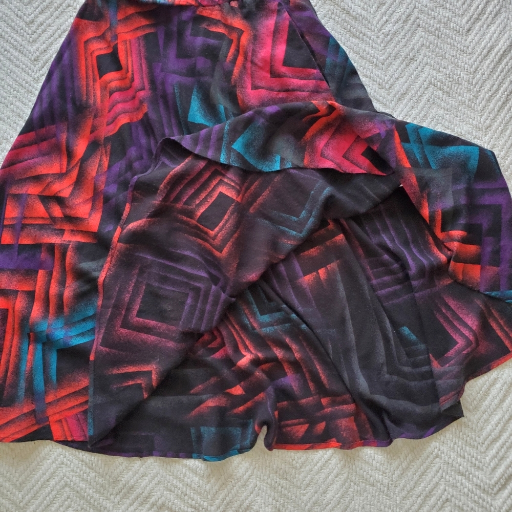 Vintage 80s Anthony Sicari Colorful Abstract Geometric Skirt - Picture 6 of 10